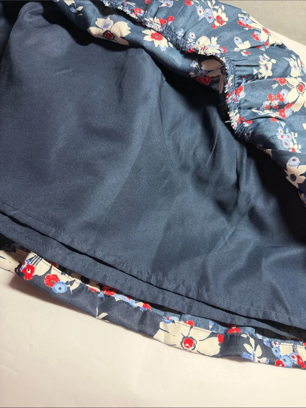 Janie and Jack Navy Floral Flutter Sleeve Ruffle Sundress. Lined Size 5